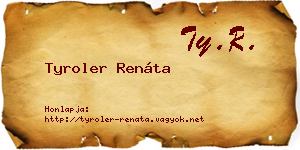 Tyroler Renáta névjegykártya